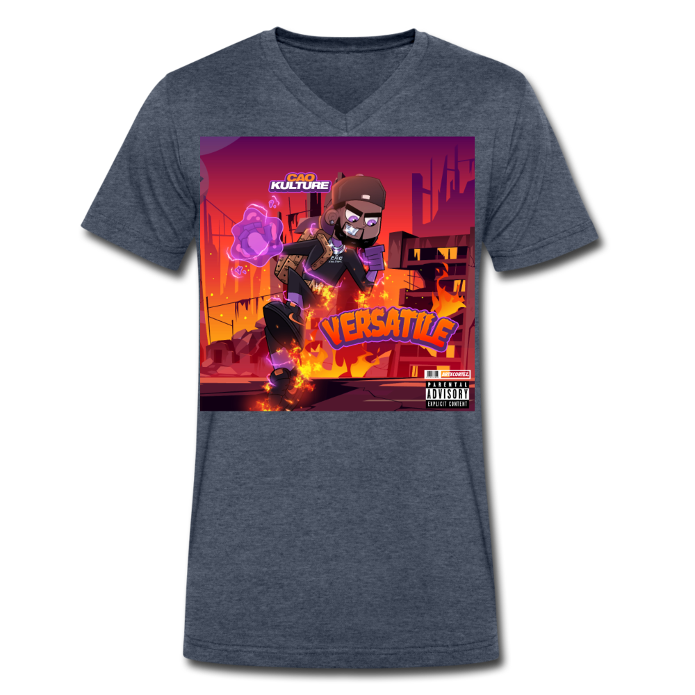 CAO KULTURE VERSATILE V-Neck T-Shirt - heather navy