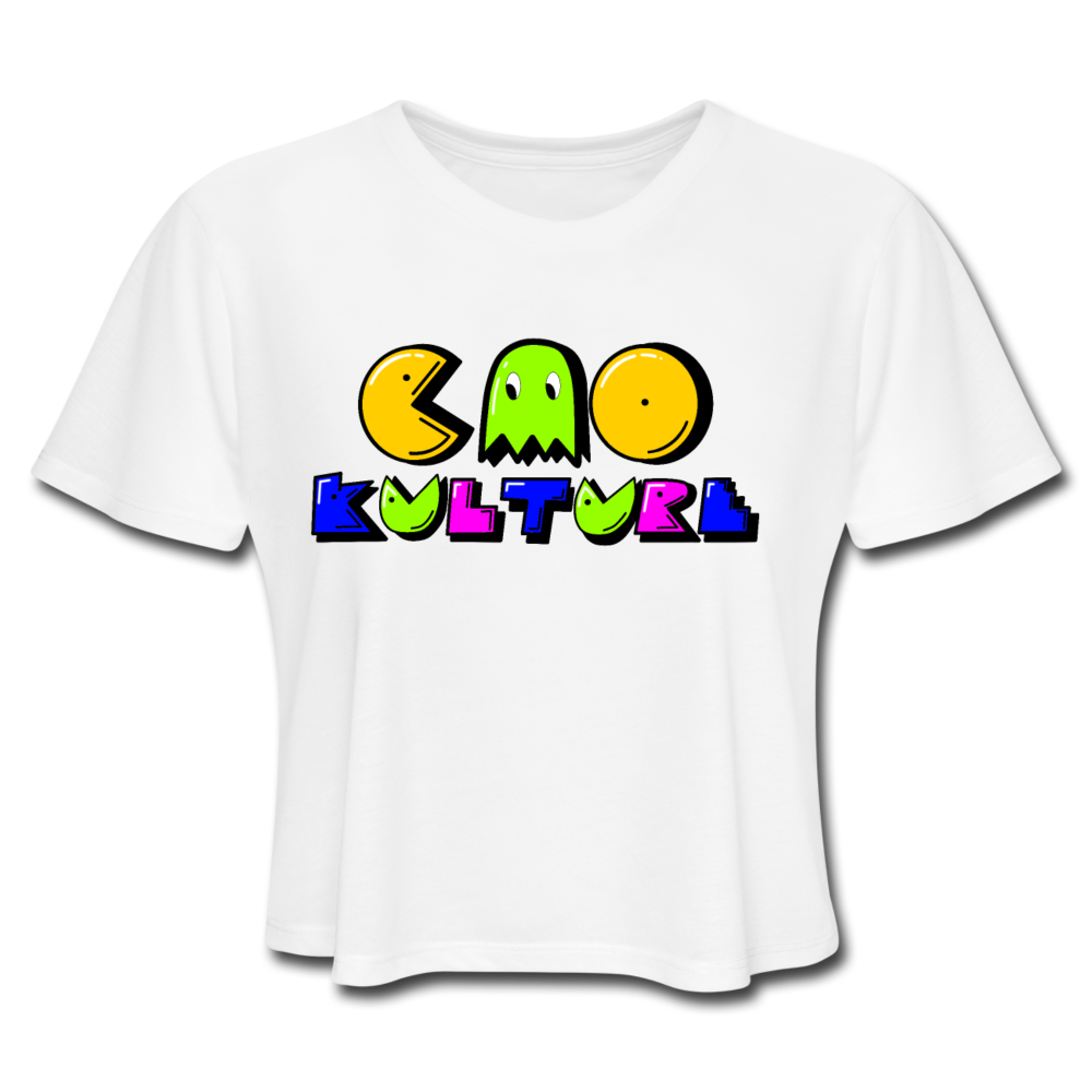 CAO KULTURE PAC MAN Women's Cropped T-Shirt - white