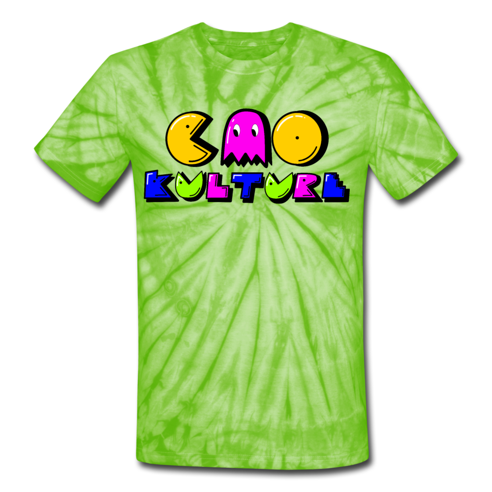 CAOKULTURE Unisex Tie Dye T-Shirt - spider lime green