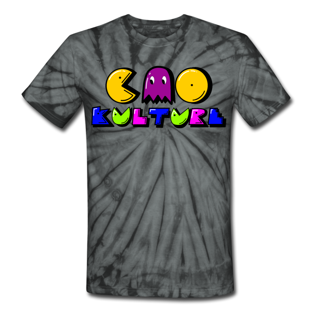 CAOKULTURE PACMAN PURPLE Unisex Tie Dye T-Shirt - spider black