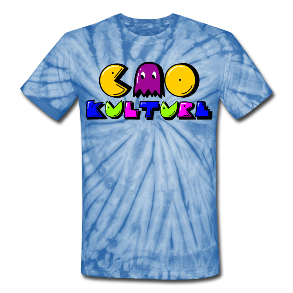 CAOKULTURE PACMAN PURPLE Unisex Tie Dye T-Shirt - spider baby blue
