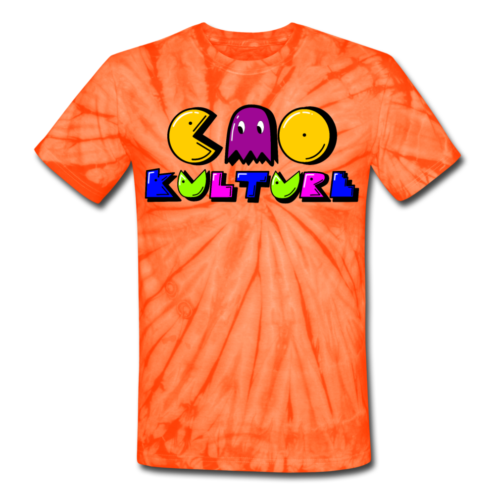 CAOKULTURE PACMAN PURPLE Unisex Tie Dye T-Shirt - spider orange
