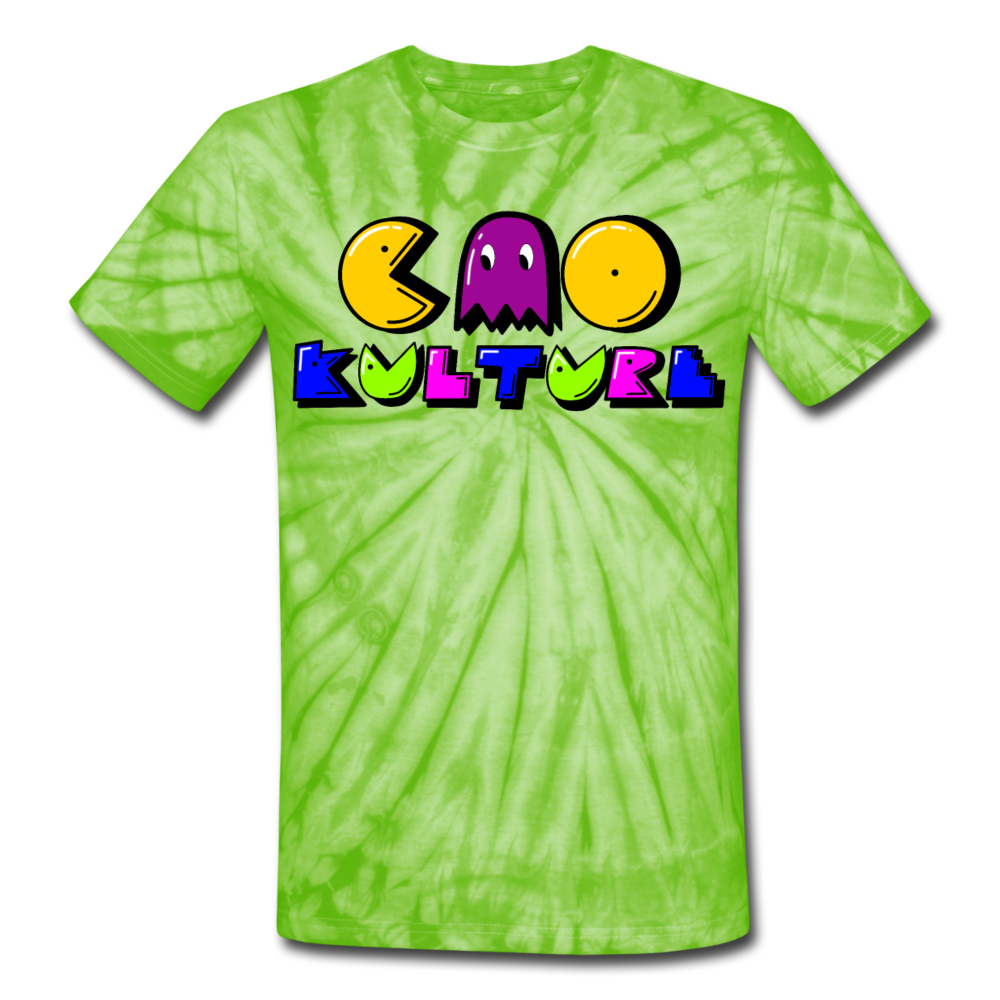 CAOKULTURE PACMAN PURPLE Unisex Tie Dye T-Shirt - spider lime green
