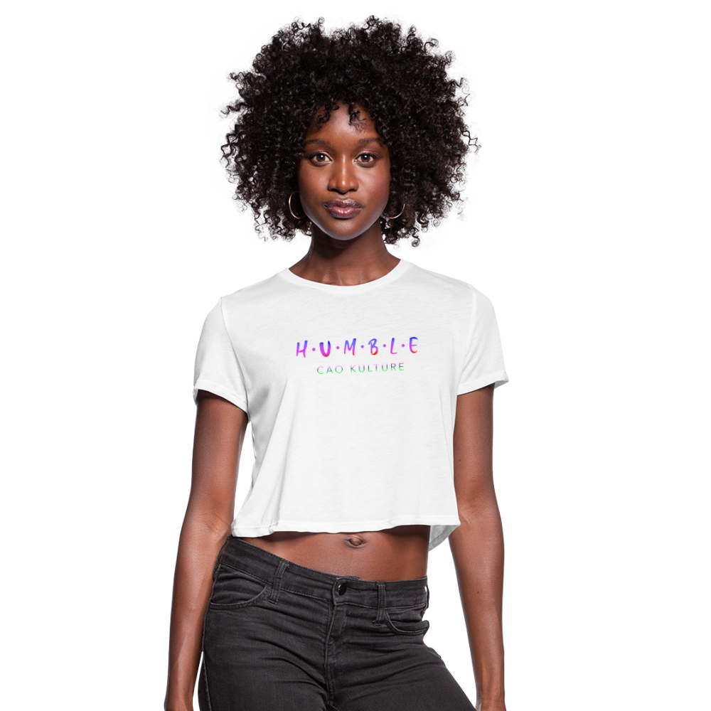 CAO KULTURE HUMBLE BLENDED Women's Cropped T-Shirt - white