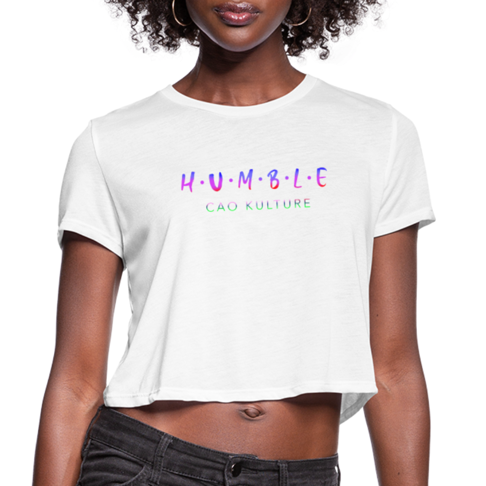 CAO KULTURE HUMBLE BLENDED Women's Cropped T-Shirt - white