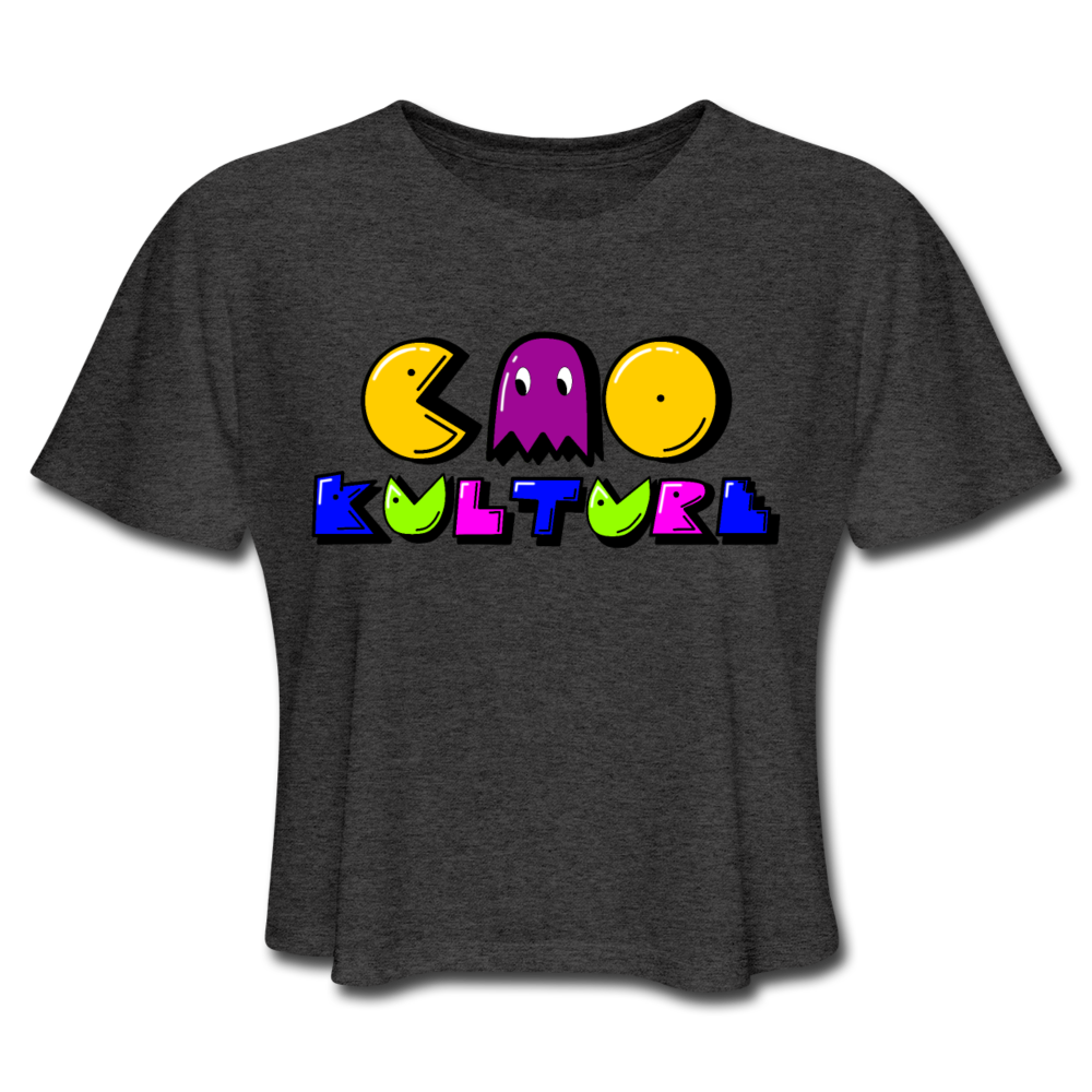 CAO KULTURE PACMAN PURPLE Women's Cropped T-Shirt - deep heather