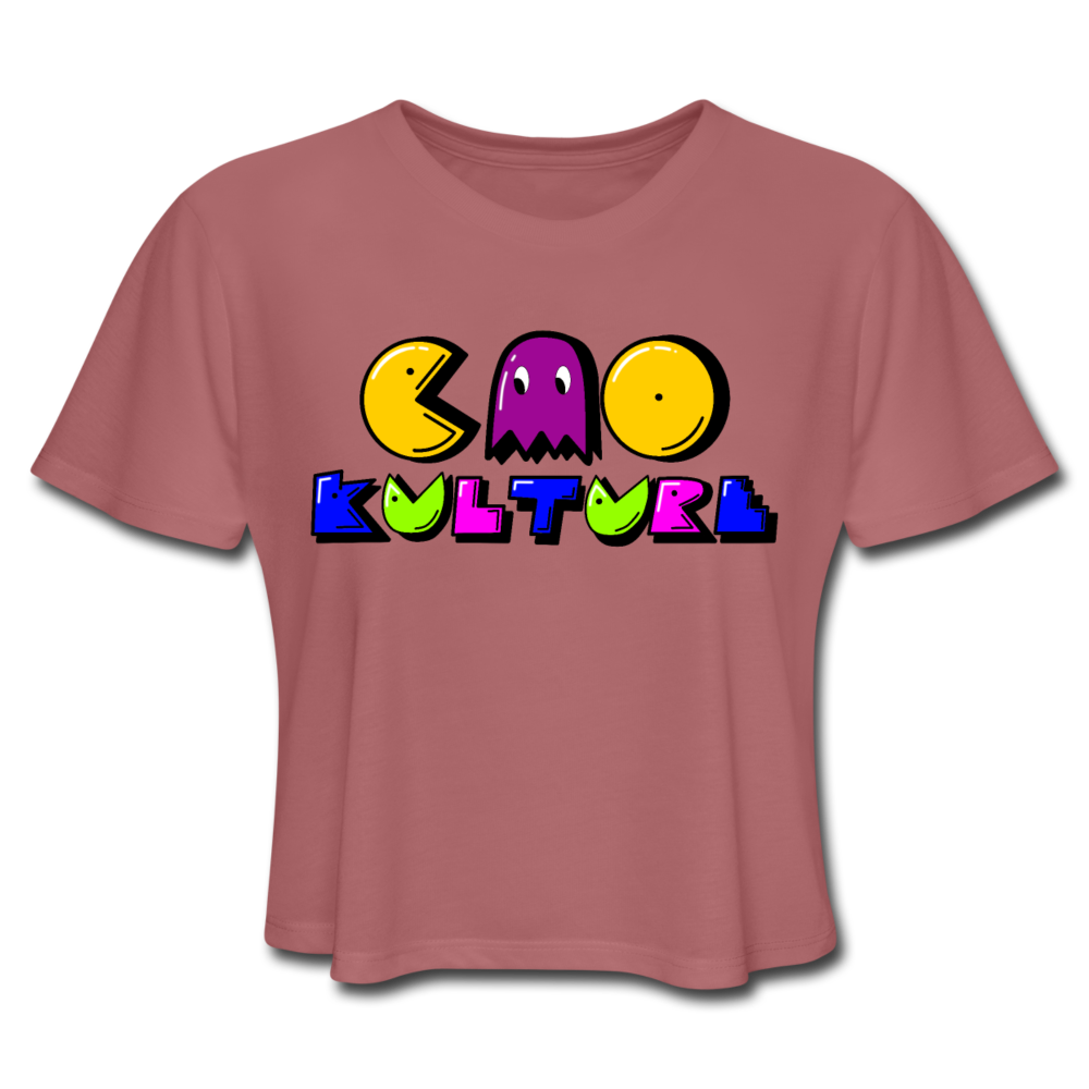 CAO KULTURE PACMAN PURPLE Women's Cropped T-Shirt - mauve