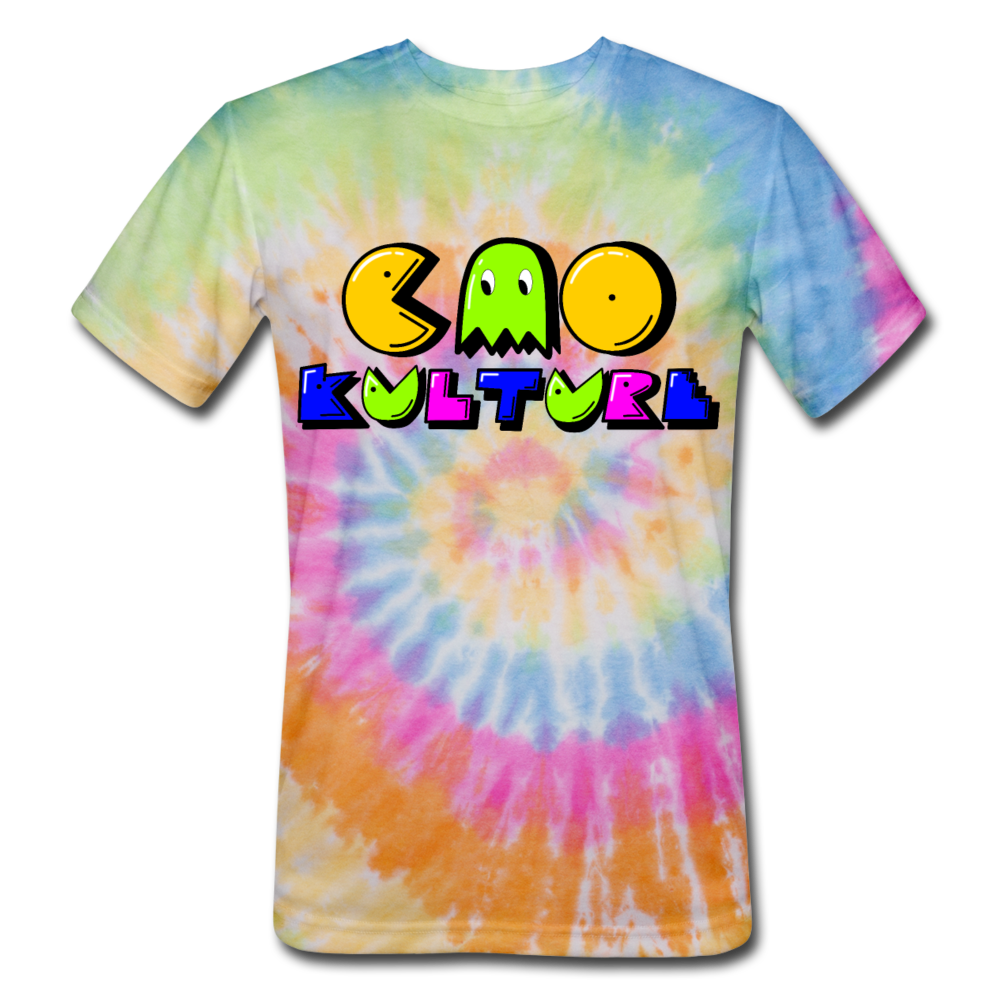 CAO KULTURE PACMAN GREEN  Unisex Tie Dye T-Shirt - rainbow