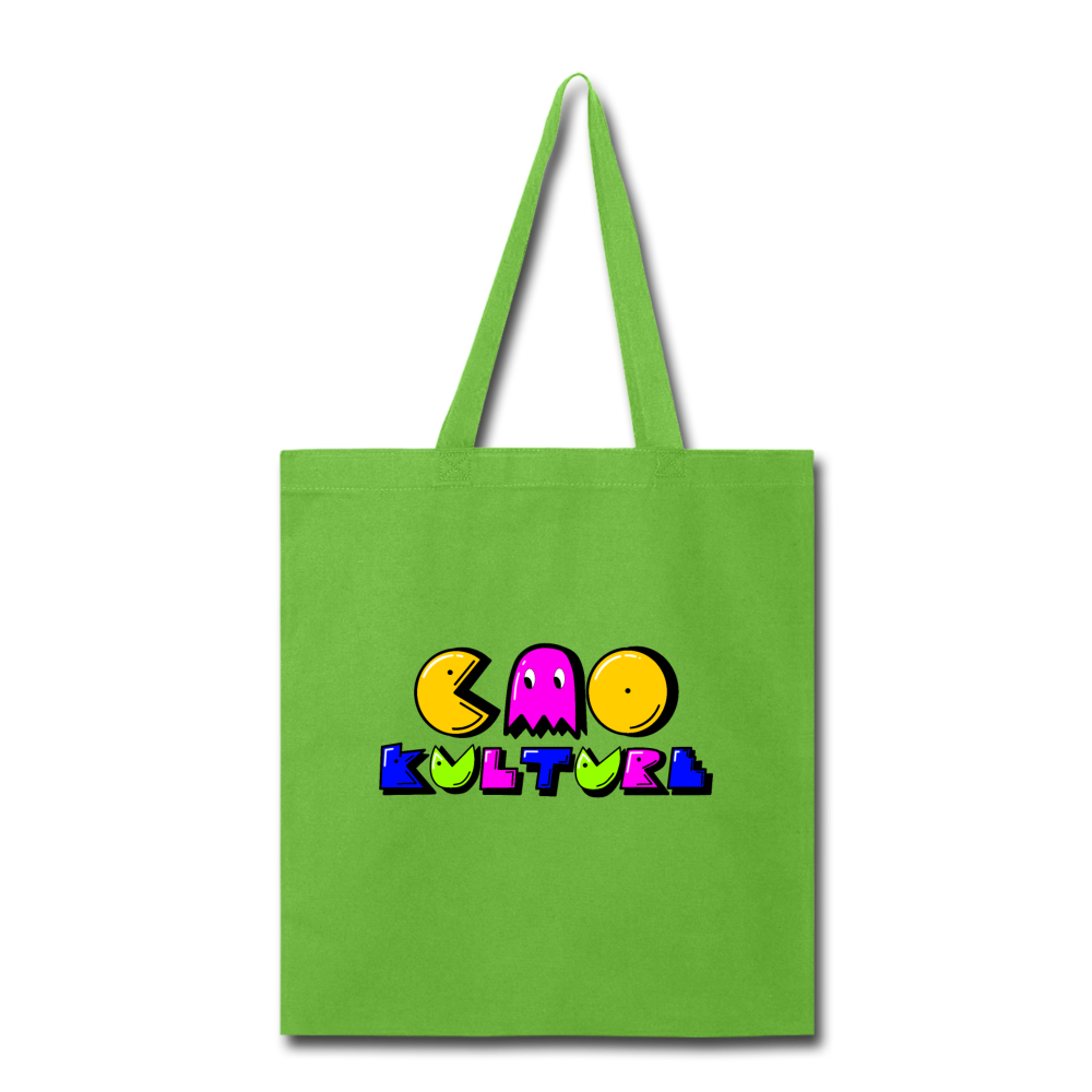 CAO KULTURE PINK PAC MAN Tote Bag - lime green
