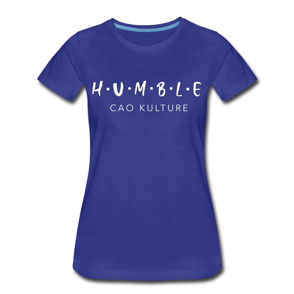 CAO KULTURE HUMBLE WHITE Women’s Premium T-Shirt - royal blue