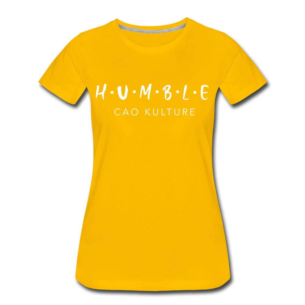 CAO KULTURE HUMBLE WHITE Women’s Premium T-Shirt - sun yellow