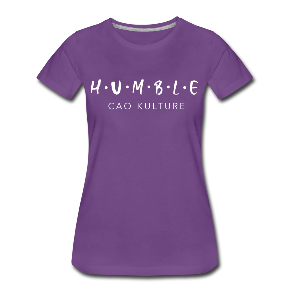 CAO KULTURE HUMBLE WHITE Women’s Premium T-Shirt - purple