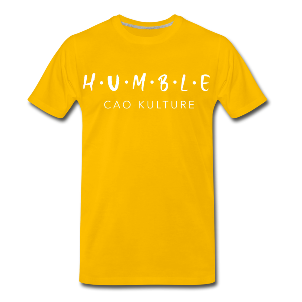 HUMBLE (white letter) T-Shirt - sun yellow
