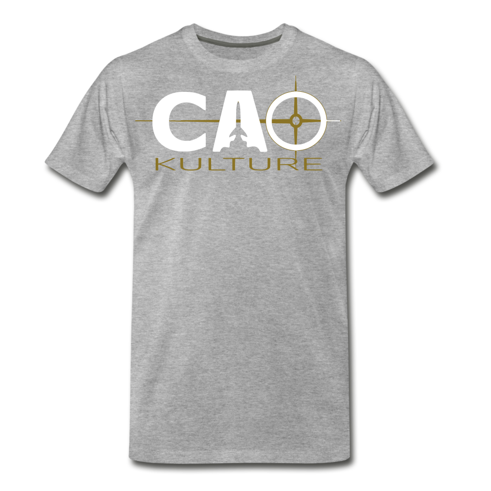 CAO KULTURE (white and gold) T-Shirt - heather gray