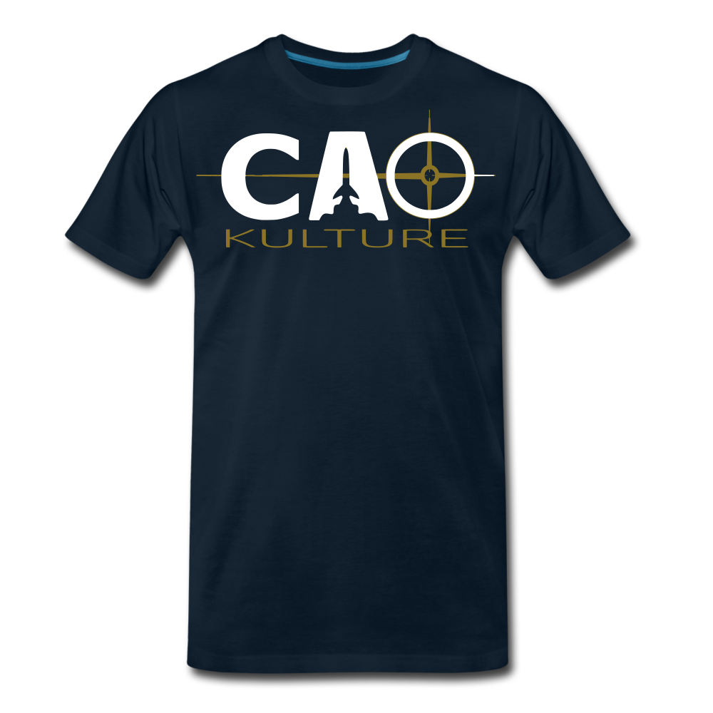 CAO KULTURE (white and gold) T-Shirt - deep navy