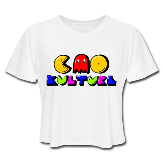 CAO KULTURE PAC MAN Cropped T-Shirt - white