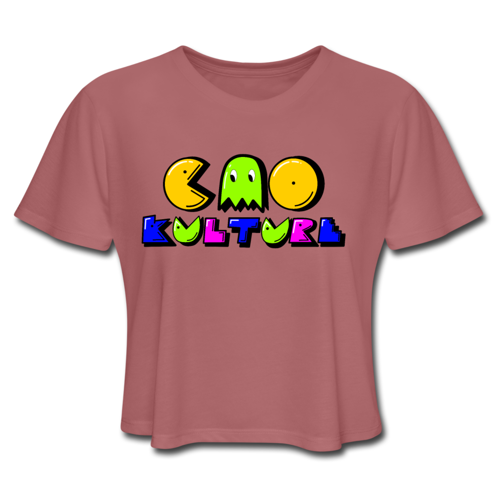 CAO KULTURE PAC MAN Women's Cropped T-Shirt - mauve