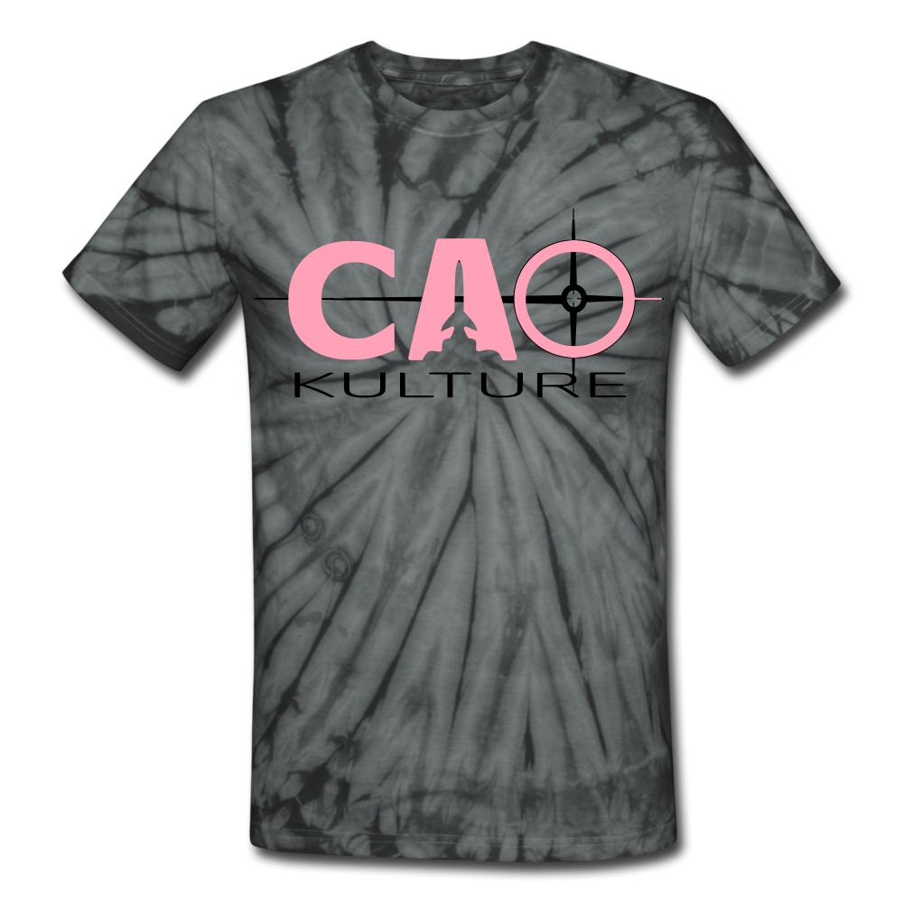 CAO KULTURE PINK/BLACK ROCKET LOGO Unisex Tie Dye T-Shirt - spider black