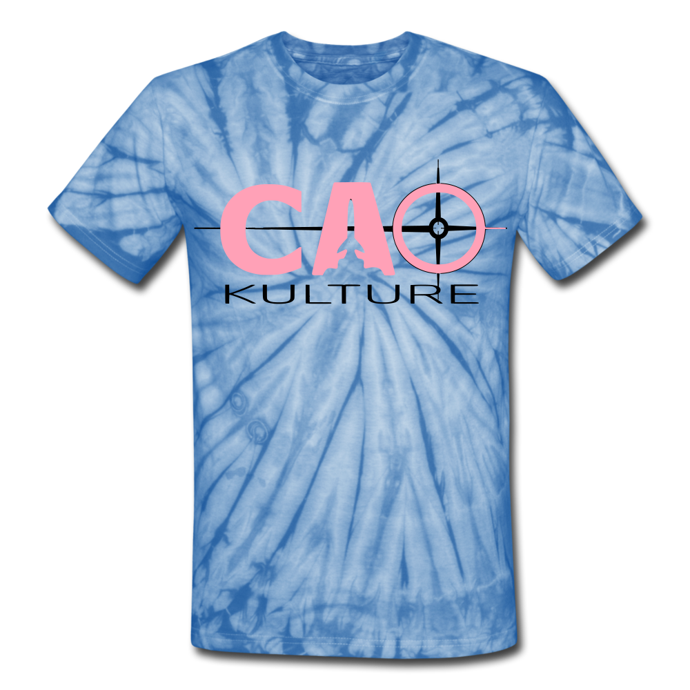 CAO KULTURE PINK/BLACK ROCKET LOGO Unisex Tie Dye T-Shirt - spider baby blue