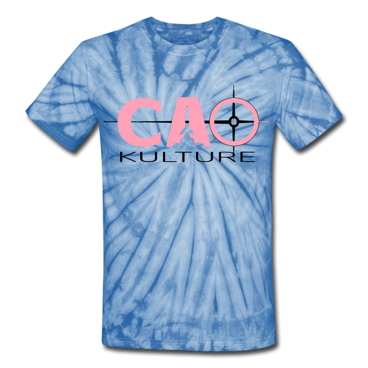 CAO KULTURE PINK/BLACK ROCKET LOGO Unisex Tie Dye T-Shirt - spider baby blue