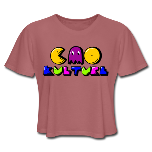 CAO KULTURE PACMAN PURPLE Women's Cropped T-Shirt - mauve