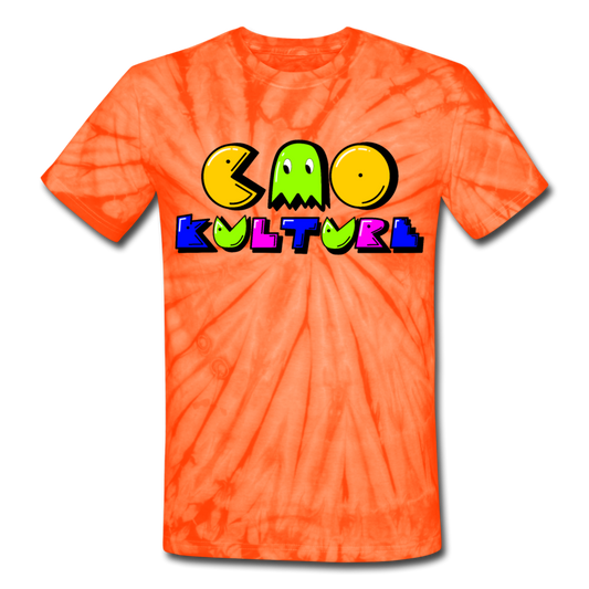 CAO KULTURE PACMAN GREEN  Unisex Tie Dye T-Shirt - spider orange