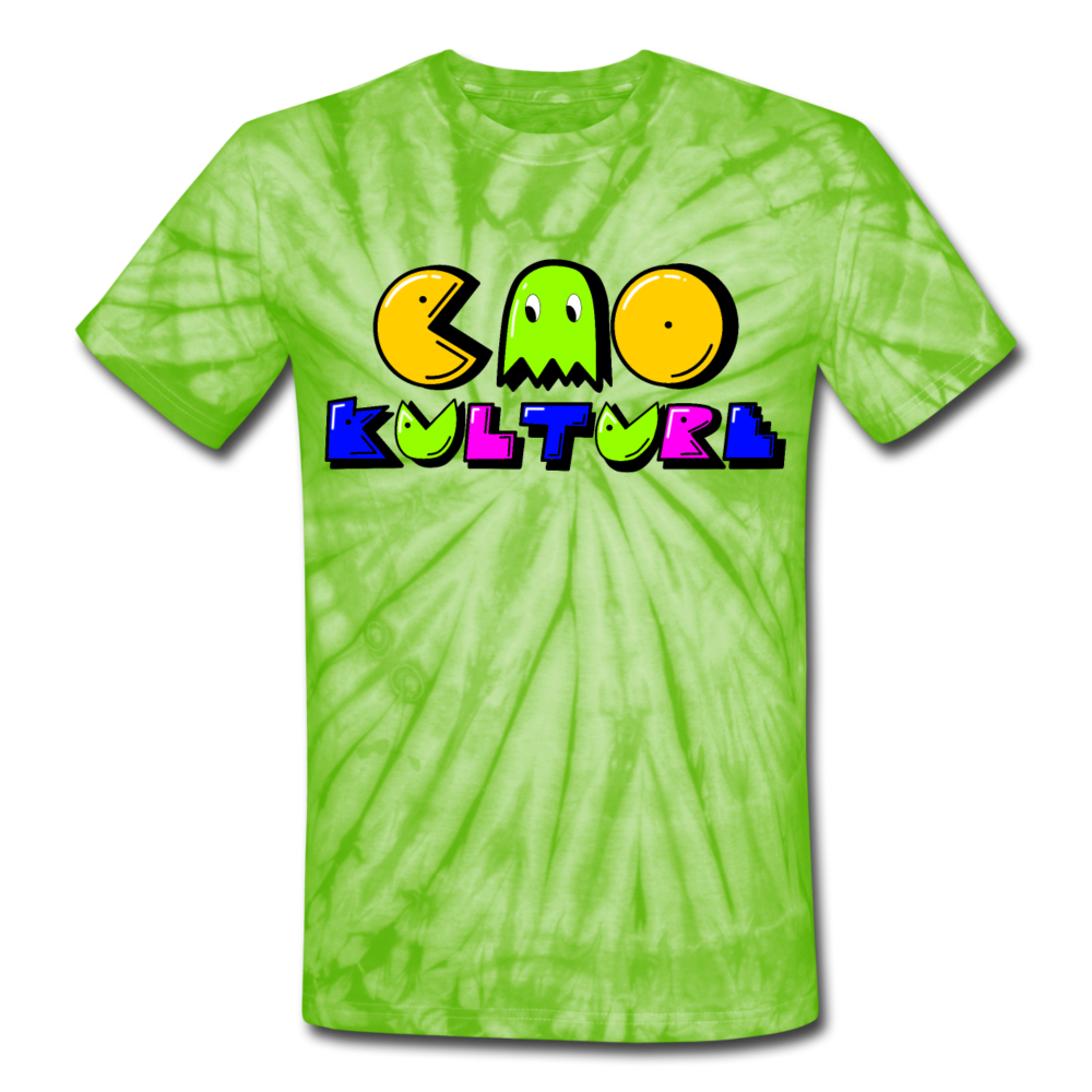 CAO KULTURE PACMAN GREEN  Unisex Tie Dye T-Shirt - spider lime green