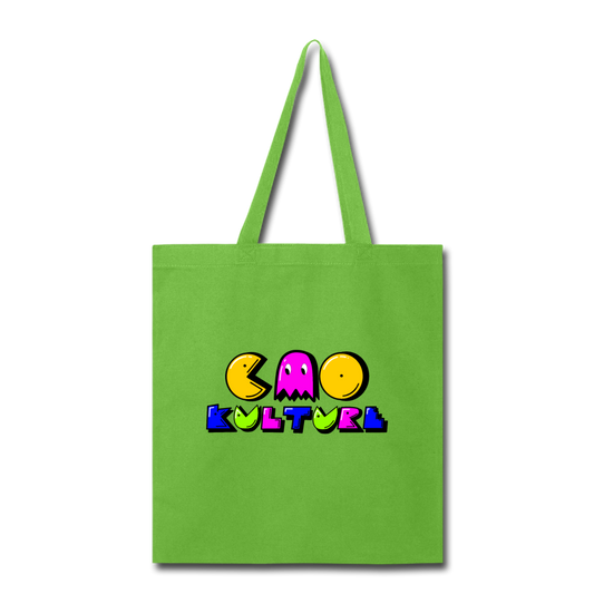 CAO KULTURE PINK PAC MAN Tote Bag - lime green