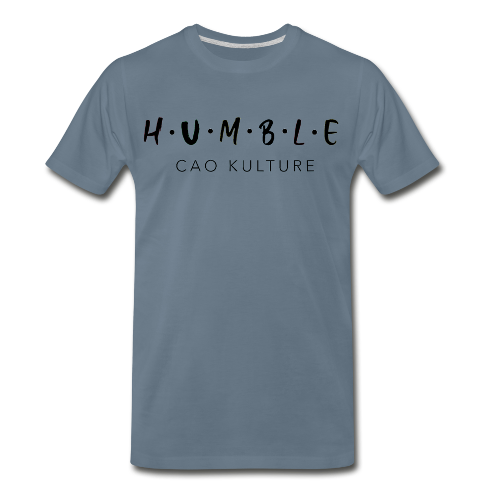 CAO KULTURE HUMBLE B/W Men's Premium T-Shirt - steel blue