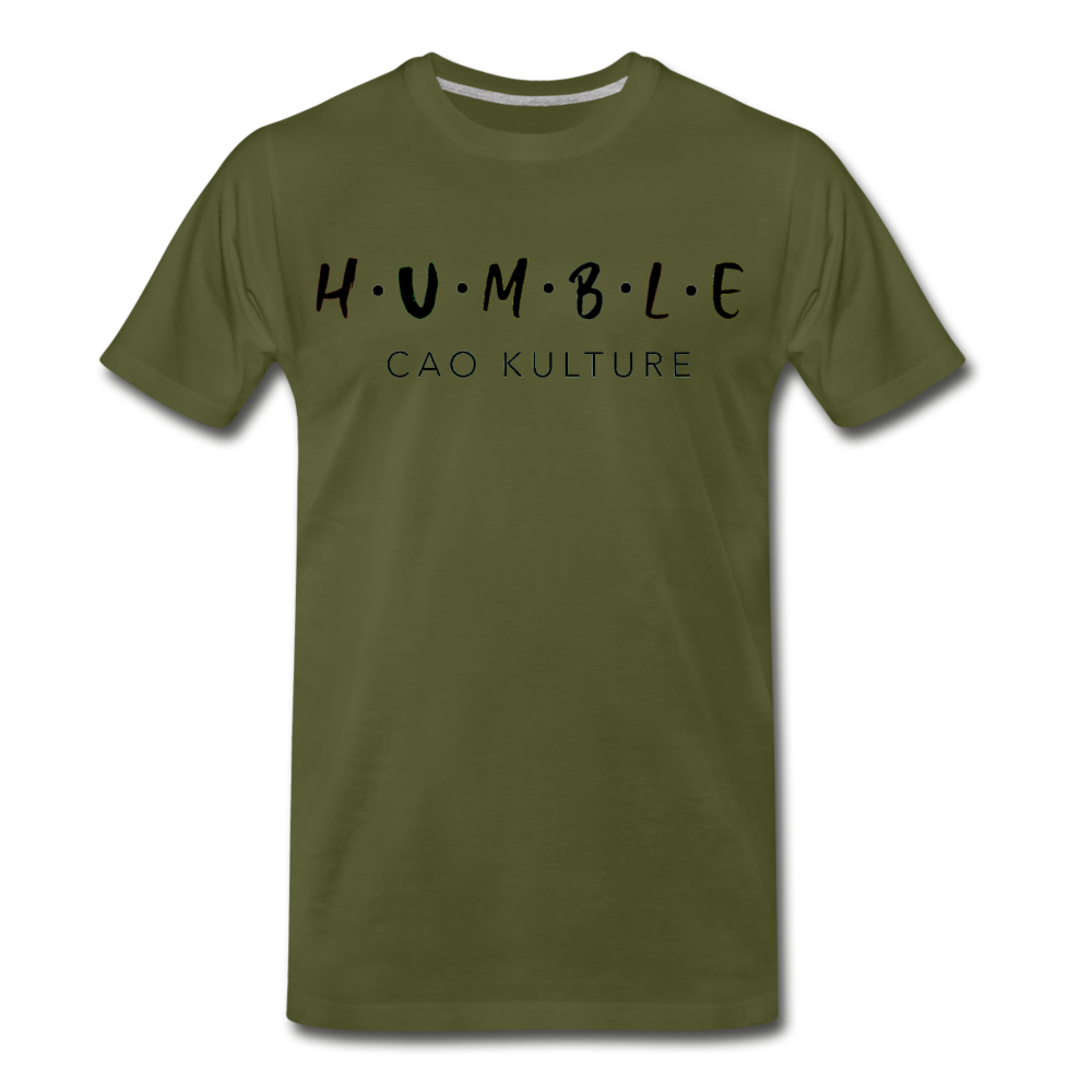 CAO KULTURE HUMBLE B/W Men's Premium T-Shirt - olive green