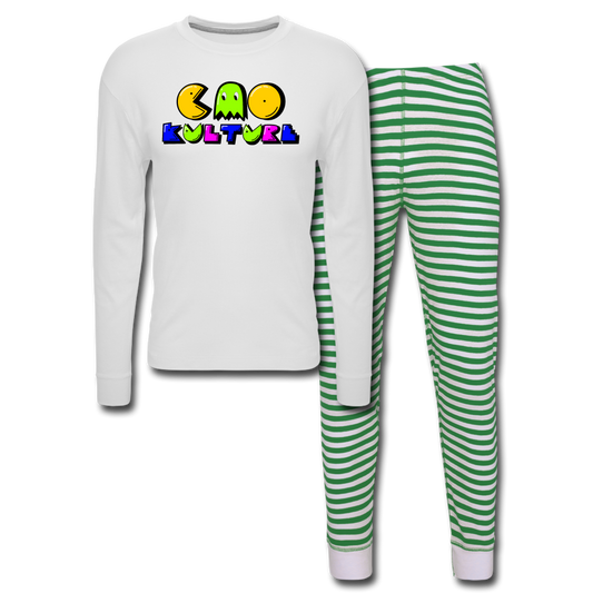 CAO KULTURE Unisex Pajama Set - white/green stripe