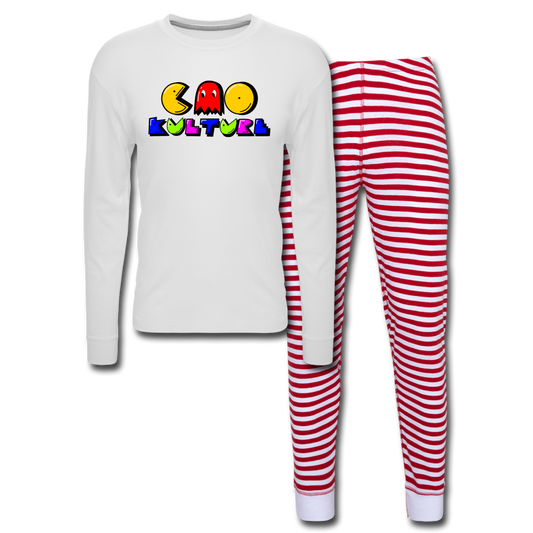CAO KULTURE PACMAN Unisex Pajama Set - white/red stripe