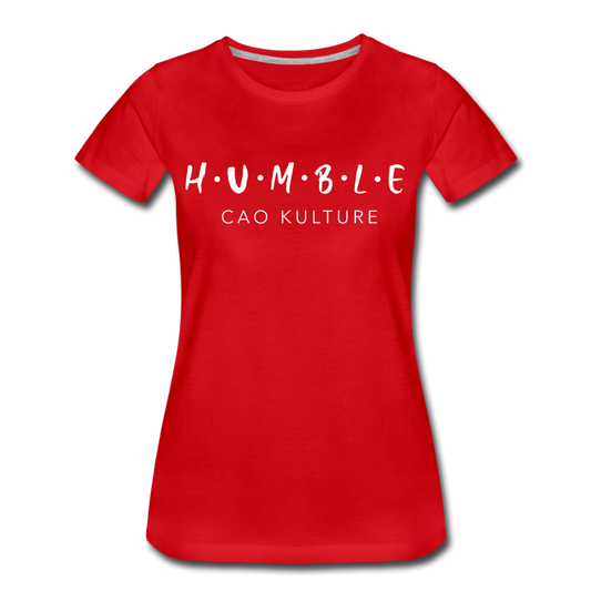 CAO KULTURE HUMBLE WHITE Women’s Premium T-Shirt - red
